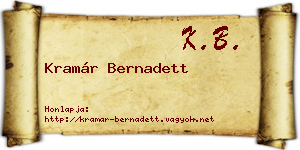Kramár Bernadett névjegykártya
